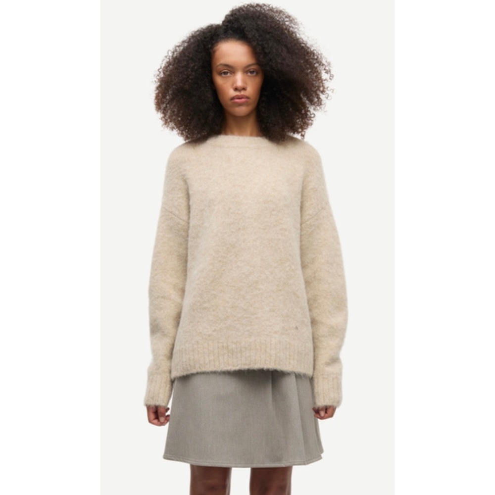 Samsoe Samsoe Maiden o-n 10127 Sweater Clear Cream Boucle Knit XL
